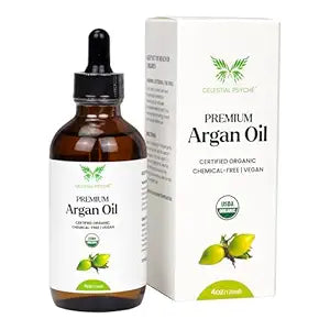 USDA Certified Organic Argan Oil (4 Oz) 100% Pure Natural, Chemical-Free, Vegan, Hexane-Free, Healthy Hair Growth, Scalp Care, Skin Hydration, Natural Beauty Enhancement