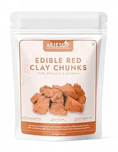 AEJESOP Red Clay, Edible Clay Chunks, Natural Clay Mud Mask, wt. 7oz(200g)