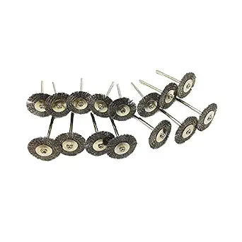 15 Pcs T Shape Stainless Steel Wire Brushes Wheel - 1/8'' Shank