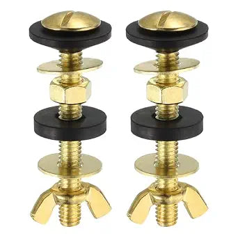 uxcell 2Pcs Universal Toilet Tank to Bowl Screws Kit, Carbon Steel Heavy Duty Toilet Bolts with Nuts and Gaskets for Bathroom Toilet Repair and Mounting