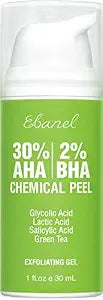 Ebanel 30% AHA + 2% BHA Chemical Peel Gel, Face Exfoliant for Clearer Skin