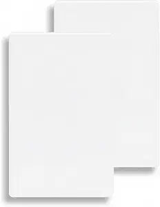 Bates- 1-Gang Screwless Blank Wall Plate Cover, Standard Size, 4.67" x 2.9", 2 Pack, White, Glossy, Child Safe Blank Device Outlet Cover, Polycarbonate Thermoplastic, Heat & Impact Resistant