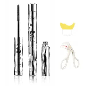 Black Metal Wand Mascara Kit,Waterproof Mascara for Thin Short Sparse Lashe