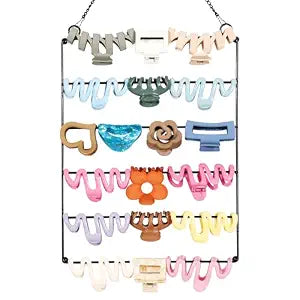 SNOWSTAR Hair Claw Clip Organizer,5-Tier Wall Hanging Hair Clip Holder and Storage for Women Girls,Claw Clip Hanger Home Decor for Wall,Door,Closet