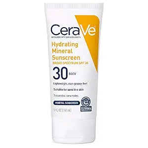 CeraVe Hydrating Mineral Sunscreen SPF 30 with Hyaluronic Acid, 5oz