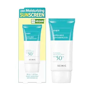SCINIC Enjoy Super Mild Sun Essence EX 1.69 fl oz(50ml) SPF 50+ | Lightweight, Fast-Absorbing, Hydrating Sunscreen | Korean Skincare