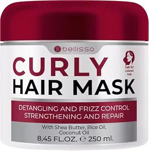 Curly Hair Mask - Deep Conditioning, Curl Enhancing Split End Repair for Women and Men - Strengthening Treatment Cream and Moisturizer Products for Dry, Damaged, Frizzy Hair - Anti Breakage Solution