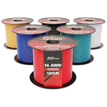 GS Power 14 Gauge Automotive Wire - 600ft 6-Color CCA Stranded Wire