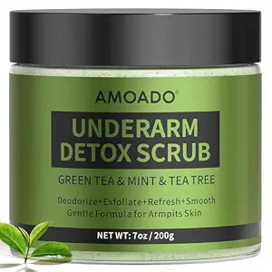 Armpit Detox Scrub with Green Tea, Gentle Underarm Detoxifying Scrub for Odor Control, Underarm Detox Exfoliating Body Scrub for Women & Men, Deodorant Scrub Freshen Skin