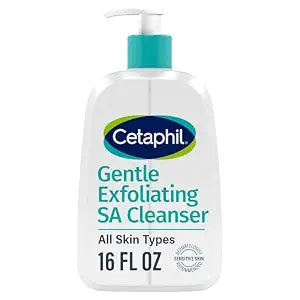 Cetaphil SA Gentle Exfoliating Face Wash, Salicylic Acid Cleanser, 16oz