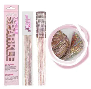 6Pcs Clip in Hair Tinsel Kit, Glitter Tinsel Hair Extensions Clips