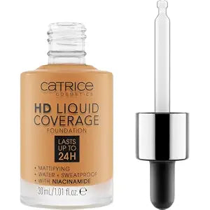Catrice HD Liquid Coverage Foundation, 24HR Wear (066 | Warm Toffee)