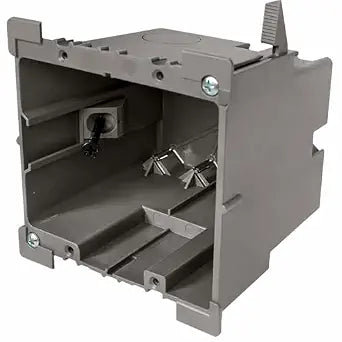 SmarToggle Two Gang Retrofit Wall Box Old Work Electrical Box for Stud or No-Stud Mount | 1-1/2" Toggle Depth | Smart Device, Switch, or Outlet Dual Mount PC Wall Box