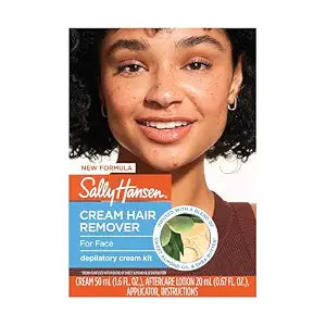 Sally Hansen Hair Remover for Face | Cream Depilatory + Aftercare Lotion | Sweet Almond & Shea Butter Infused