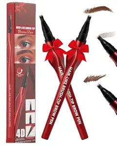 4D Microblading Eyebrow Pen, Eyebrow Pencils for Women,Dark Brown(2 Pack)