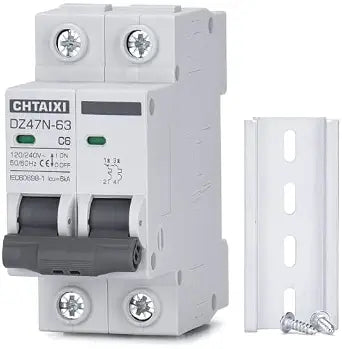 AC Miniature Circuit Breaker, 6 Amp 120V/240V 2 Pole