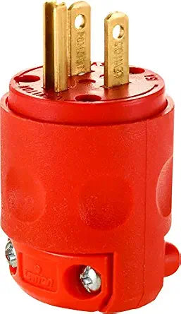 Leviton 515PV-OR 15 Amp, 125 Volt, Grounding Plug, Orange