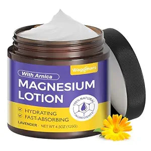 Natural Magnesium Lotion - Magnesium Cream with Arnica, Shea Butter & Coconut Oil - Moisturizing Body Cream - Fast Absorbing, Deep Hydration - Suitable for All Skin Types