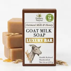 Southern Natural Luxury Goat Milk Soap Bar Oatmeal Milk & Honey, 3 Pack