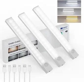 Under Cabinet Lighting Rechargeable 8 Inch 3Pack Wireless