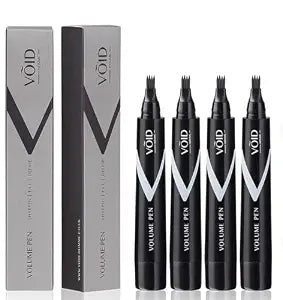 VOID Homme Beard Pen Filler for Men (Pack of 4) Instant Beard Pen & Filler Beard Pencil, Easy Beard Pen Liner, Beard Filler Pen for Beard Filling Pen Kit & Beard Marker, Waterproof Pen (Black)