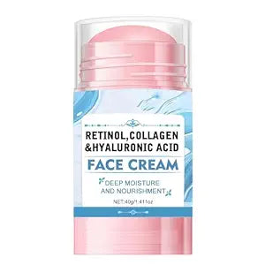 Face Balm Stick, Retinol Collagen Hydrating Moisturizer Stick with Hyaluronic Acid Face Cream for Women and Men Reduces Wrinkles & Enhances Elasticity Softer Smoother Skin,1.41 Oz
