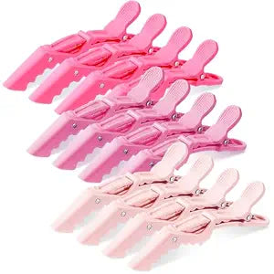 Havawish 12 Pcs Alligator Hair Clips for Styling Sectioning,Pink