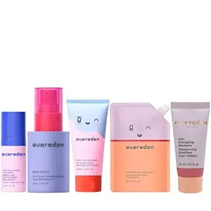 Evereden Kids Travel Set, 5-Piece Mini Skin & Hair Care, TSA-Friendly