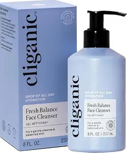 Cliganic Hydrating Facial Gel Cleanser with Triple Botanical Complex® – Clean Gentle Face Wash with Jojoba, Rosehip Argan Oils Removes Makeup Impurities Aloe Vera Glycerin for Balanced Glowing Skin