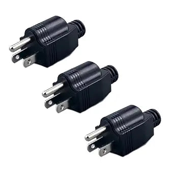NEMA 5-15P Replacement Plug 3 Prong Male Plug End Replacement 3 Prong Electric Plugs 3 Prong Power Cord Connector 3-Pack for Extension Cords Generators Appliances