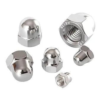 M4-0.7mm Acorn Cap Nuts 80PCS, 18-8 Stainless Steel (304) Hex Dome Cap Nuts, Bright Plain Finish, Smooth Domed Crown Nut