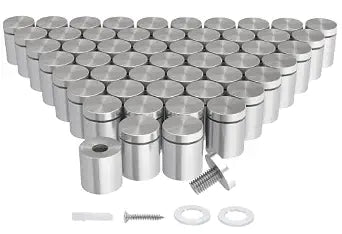 LuckIn 50 Pcs Stainless Steel Standoff Screws 1 in. Dia x 1 in. L, Silver
