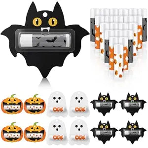 Batiyeer 9 Pcs Halloween Lip Balm Bulk, Pumpkin Ghost Bat Party Favors