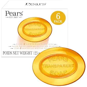 Pears Glycerin Soap, Amber 6-Pack, 4.4 Oz Ea