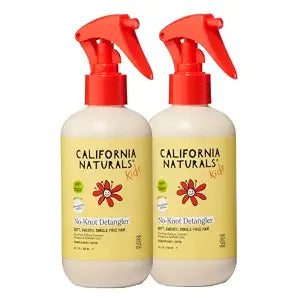 California Naturals Kids No-Knot Detangler Spray Duo, Leave-In Conditioner for Kids with Aloe Vera, Shea Butter and Vitamin B5, Sulfate Free, Paraben Free, All Hair Types, 8 fl oz