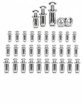 30 Pcs Button Rivet Locking Nut Assortment M4 M5 M6 Zinc Plated Steel
