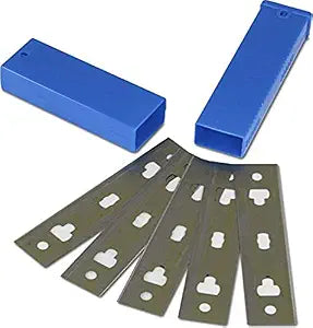 Unger Professional 4 Replacement Window and Glass Scraper Blades, 5 Pack, Includes Storage Case, Carbon Coated Tool, Remove Gum, Stickers, Paint, and Adhesives