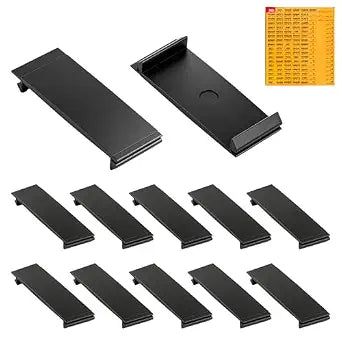 12 Pack 1 Inch Universal Breaker Filler Plates, Plastic Circuit Breaker Panel Blanks,Snap-in Empty Slot Cover for Square D/GE/Siemens Electrical Load Center, with Breaker Box Label Stickers