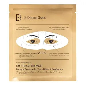 Dr Dennis Gross DermInfusions Lift + Repair Eye Mask | Visibily Lift + Firm, Fills the Appearance of Fine Lines, Hydrates + Repairs Skin Barrier, Visibly Depuffs Undereye Area | 1 Treatment 0.33 fl oz