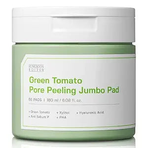 SUNGBOON EDITOR Green Tomato Pore Peeling Pads, PHA Toner Pads, 60 Sheets