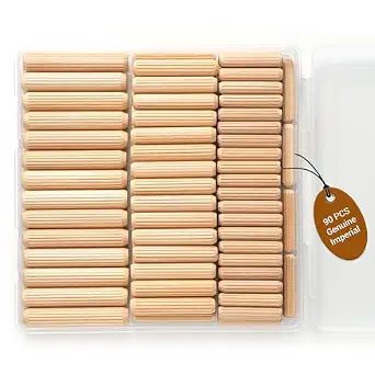 90PCS Wooden Dowel Pins Kit, Wooden Pegs for Furniture