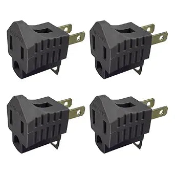 (4 Pack) 3-Prong to 2-Prong Adapter Grounding Converter Polarized 3 Pin to 2 Pin Power for Wall Outlets Plugs,Polarized Grounding Plug Adapter (Black)