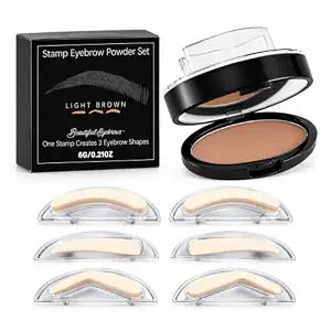 Eyebrow Stamp Kit for Natural-Looking Brows, 3 Brow Shapes, Light Brown