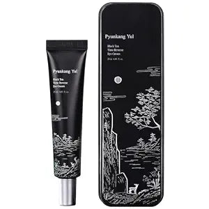 Pyunkang Yul PKY Black Tea Time Reverse Eye Cream, Hyaluronic Acids, Ceramide Rich Nourishment, Moisture Barrier and Peptides Increasing Skin Elasticity, Fermented Black Tea 0.85 fl.oz.