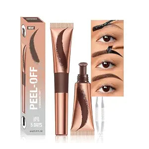Taupe Peel Off Brow Tinting Gel with Tweeze - Tattoo Eyebrow Gel Easy Peel Off Effect Waterproof & Sweatproof, Transfer-Resistant Multi-Day Wear Eyebrow Tint, All Skin Types 02#