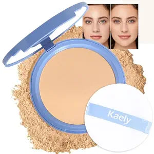evpct Oil Control Pressed Face Powder Compact for Women, Translucent Setting Powder Makeup Foundation for Women, Waterproof Long Lasting Lightweight, polvo compacto de maquillaje, 02# Natural Beige