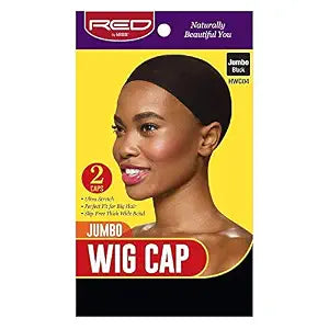 Red by Kiss Stocking Jumbo Wig Caps - 2PCS Black