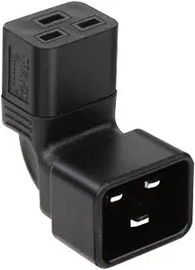 Toptekits Elbow Plug C19 to C20 Power Converter Travel Adapter,IEC C20 to 90-Degree Angle C19 Electrical Adapter Right Angle IEC Connector (C20 to 90 Degree C19 Adapter)