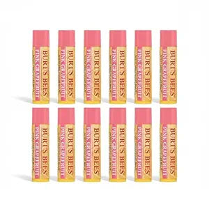 Burt's Bees Pink Grapefruit Moisturizing Lip Balm .15 Ounce 100% Natural Origin (12)