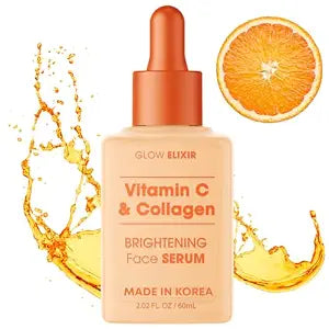 Glow Elixir Vitamin C Serum for Face with Collagen, Dermatologist Tested